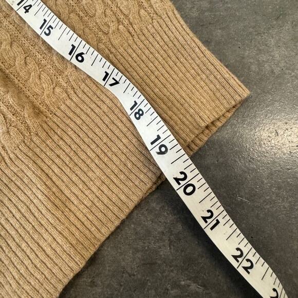 Vintage Y2K Abercrombie & Fitch Cable Knit Brown V-Neck Pullover Sweater Women L - Picture 5 of 5